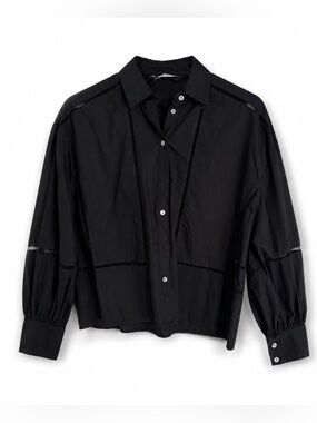 Zara Black Button-Up Blouse